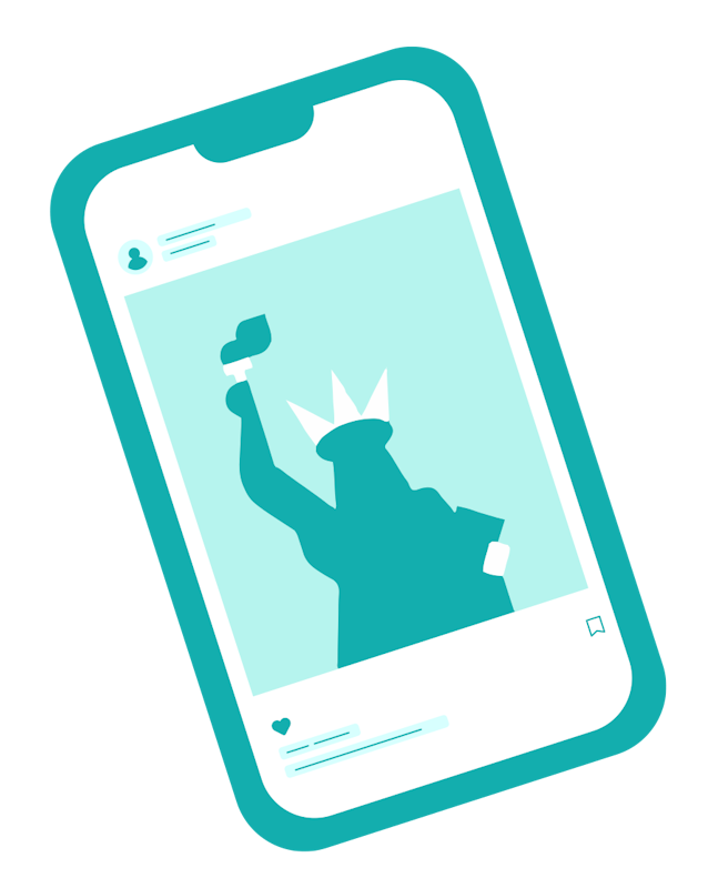 Traveller with phone
